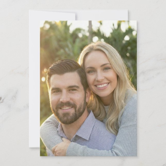 Convites Warm Blue Gray Photo (Frente)