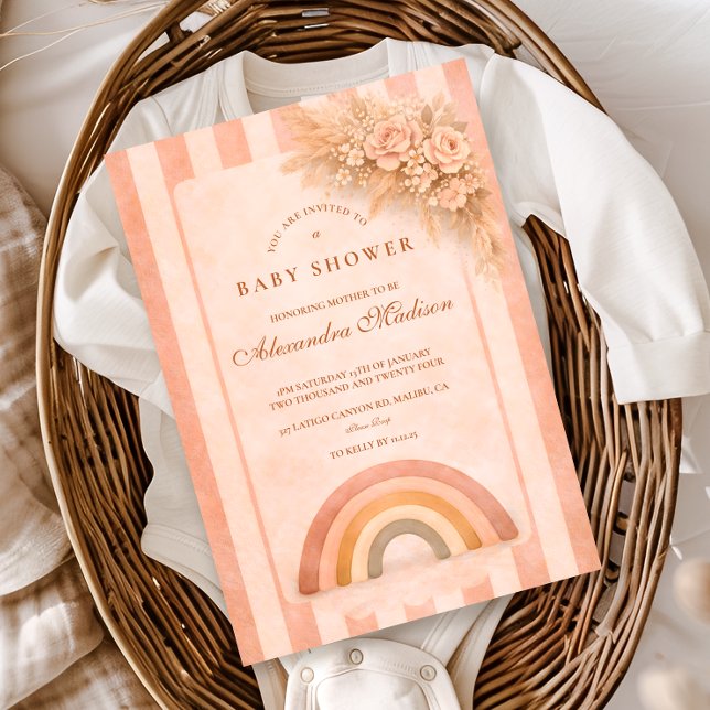 Convites Warm Desert Boho Rainbow Baby Shower (Criador carregado)