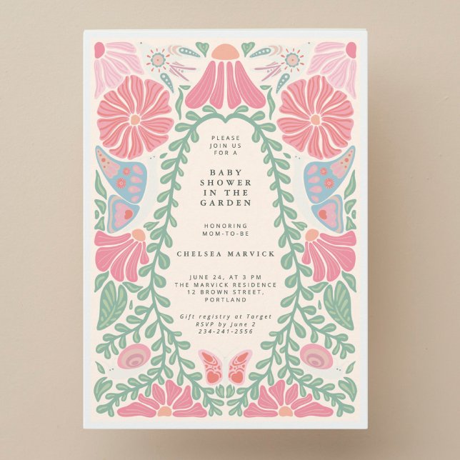 Convites Warm light Garden Baby Shower Invitation (Criador carregado)