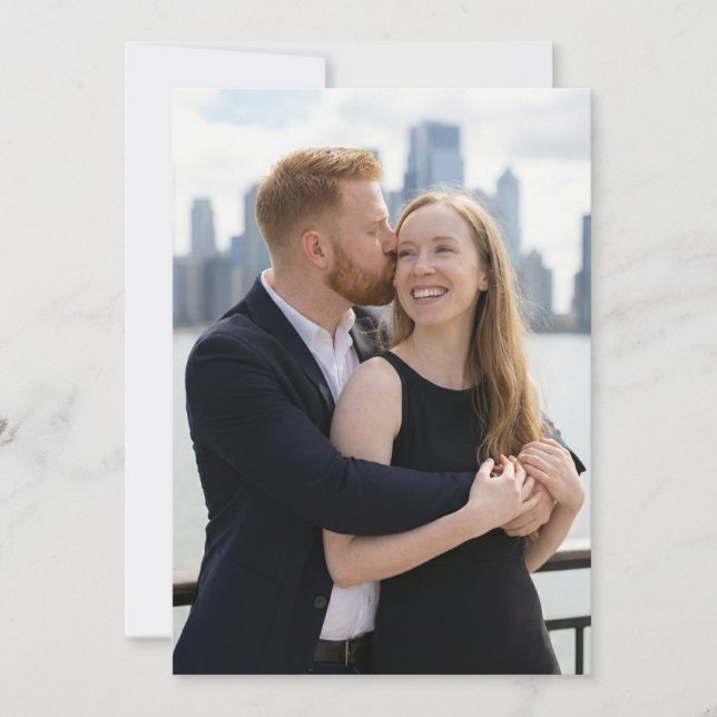 Convites Warm Navy Affectionate Photo (Frente)