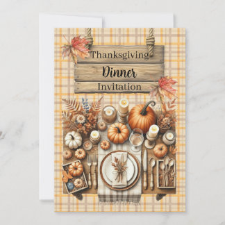 Convites Warm Red and Orange Farmhouse Thanksgiving