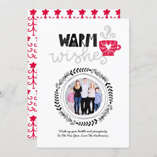 Convites Warm Wish Scandinavian Doodle FOTO Natal