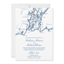 Warwick RI Map Elegante Marinho Casamento Azul
