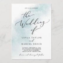 Wash de Aquarela | Azul Casamento De