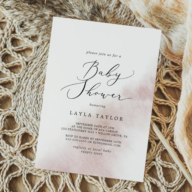 Convites Wash de Aquarela | Chá de fraldas de pincel (Criador carregado)