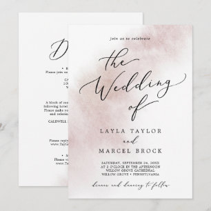 Convites Wash de Aquarela Escamotear Tudo Em Um Casamento