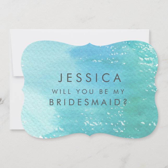 Convites Wash De Aquarela Você Será Minha Porta-Pontas? (Frente)