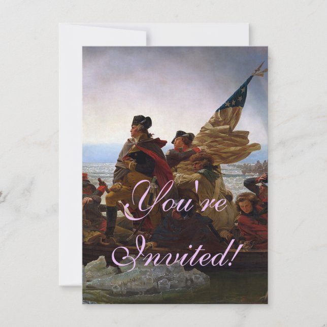 Convites Washington Cruzando o Delaware Arte (Frente)