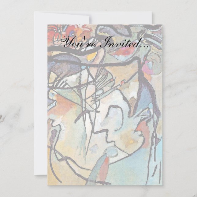 Convites Wassily Kandinsky - Composição Cinco Abstrato (Frente)