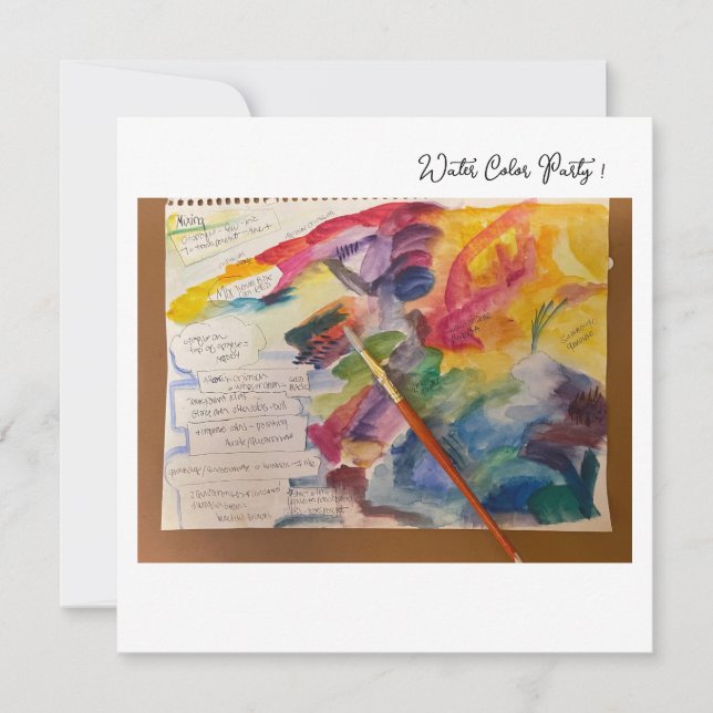 Convites Water Color Mixing Postcard (Frente)