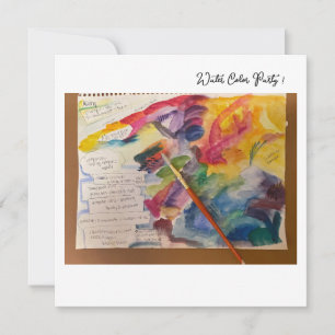 Convites Water Color Mixing Postcard