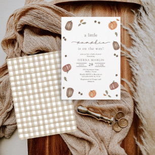 Convites Watercolor A Little Pumpkin Chá de fraldas