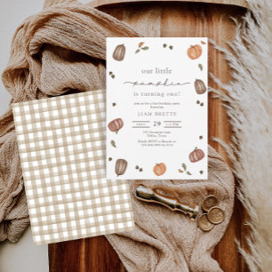 Convites Watercolor A Little Pumpkin Primeiro Aniversário