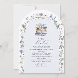 Convites Watercolor A Novo Capítulo Iniciar Chá de fraldas