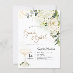 Convites Watercolor Alabaster Rosa Brunch Bubble