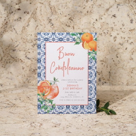 Convites Watercolor Aperol Spritz Italiano Birthday