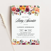Watercolor Autumn Blooms Garland Baby Sprinkle