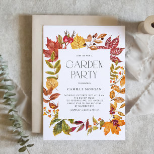 Convites Watercolor Autumn Deixa Frame Fall Garden Party
