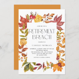 Convites Watercolor Autumn Deixa Frame Retirement Brunch