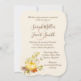 Convites Watercolor Autumn Pumpkin e Deixa Casamento