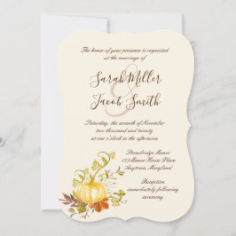 Convites Watercolor Autumn Pumpkin e Deixa Casamento