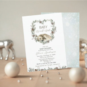 Convites Watercolor Baby é frio fora do Chá de fraldas