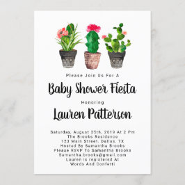Convites Watercolor Baby Shower Invances, Fiesta