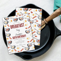 Watercolor Bacon & Eggs Breakfast Brunthday