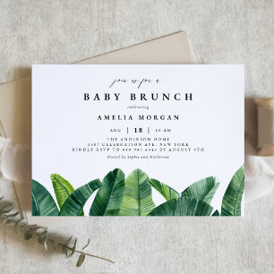 Convites Watercolor Banana Palm Deixa Summer Baby Brunch