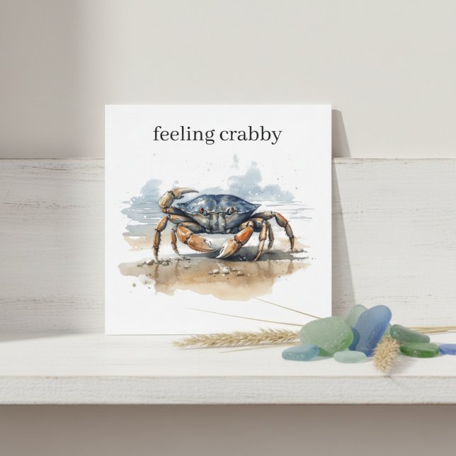 Convites Watercolor Beach Crab, personalizado (Criador carregado)