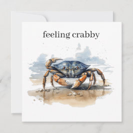Convites Watercolor Beach Crab, personalizado