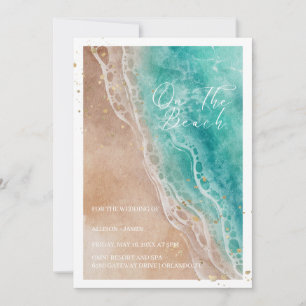Convites Watercolor Beach No Beach Wedding