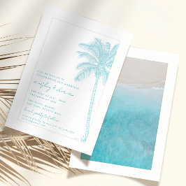 Convites Watercolor Beach No Beach Wedding