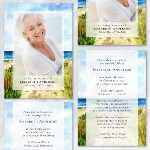 Convites Watercolor Beach Photo Funeral