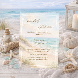 Convites Watercolor beach sand dunes Bridal Shower