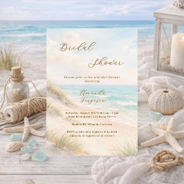 Convites Watercolor beach sand dunes Bridal Shower