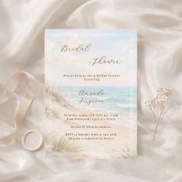 Convites Watercolor beach sand dunes Bridal Shower