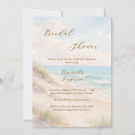 Convites Watercolor beach sand dunes photo Bridal Shower