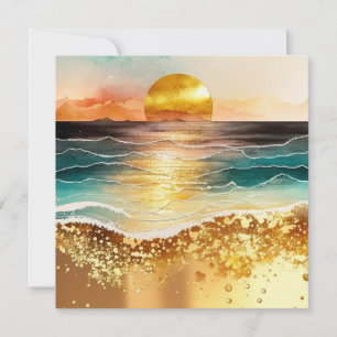 Convites Watercolor Beach Series Design 3