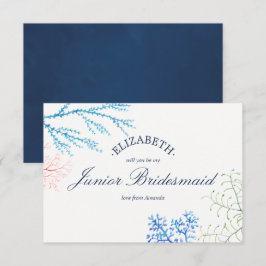 Convites Watercolor Beach Theme Be My Junior Bridesmaid