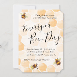 Convites Watercolor Bee Birthday