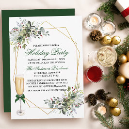 Convites Watercolor Berries Greeneray Foliday Party Glass