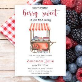 Convites Watercolor Berry Sweet Berries Baby Shower