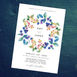 Convites Watercolor Berry Wedding