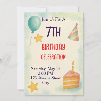 Convites Watercolor Birthday Celebration