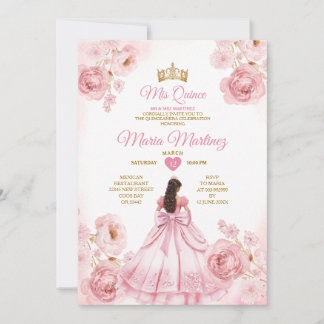 Convites Watercolor Blush Pink Ribbon Bows Mis Quince