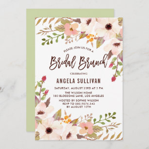 Convites Watercolor Bohemian Flowers Bridal Brunch