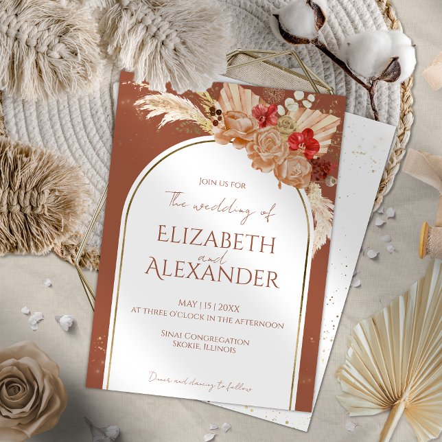 Convites Watercolor Boho Floral | Terracotta Wedding (Criador carregado)