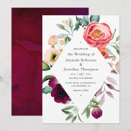 Convites Watercolor Boho Floral Wedding