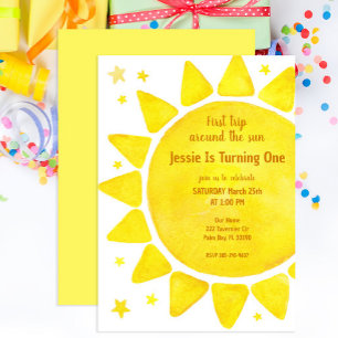 Convites Watercolor Boho primeiro aniversario Napkins - Pri